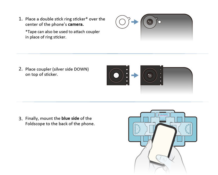Foldscope phone viewing guide